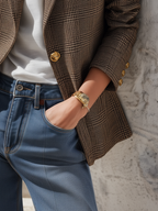 Retro-chic Classic Plaid Single-button Blazer