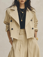 Effortless Washed Cotton Full-Fit Warm Beige Utility Maxi Skirt