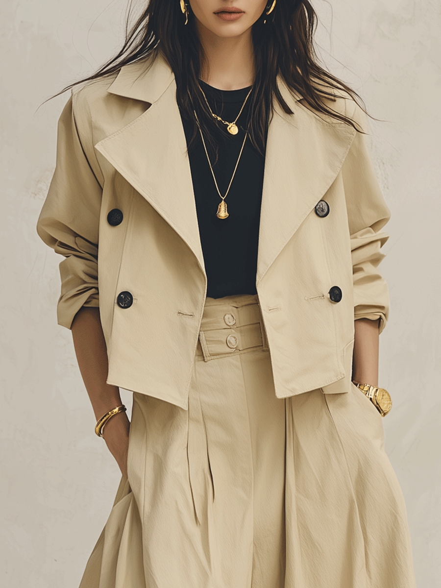 Effortless Washed Cotton Full-Fit Warm Beige Utility Maxi Skirt