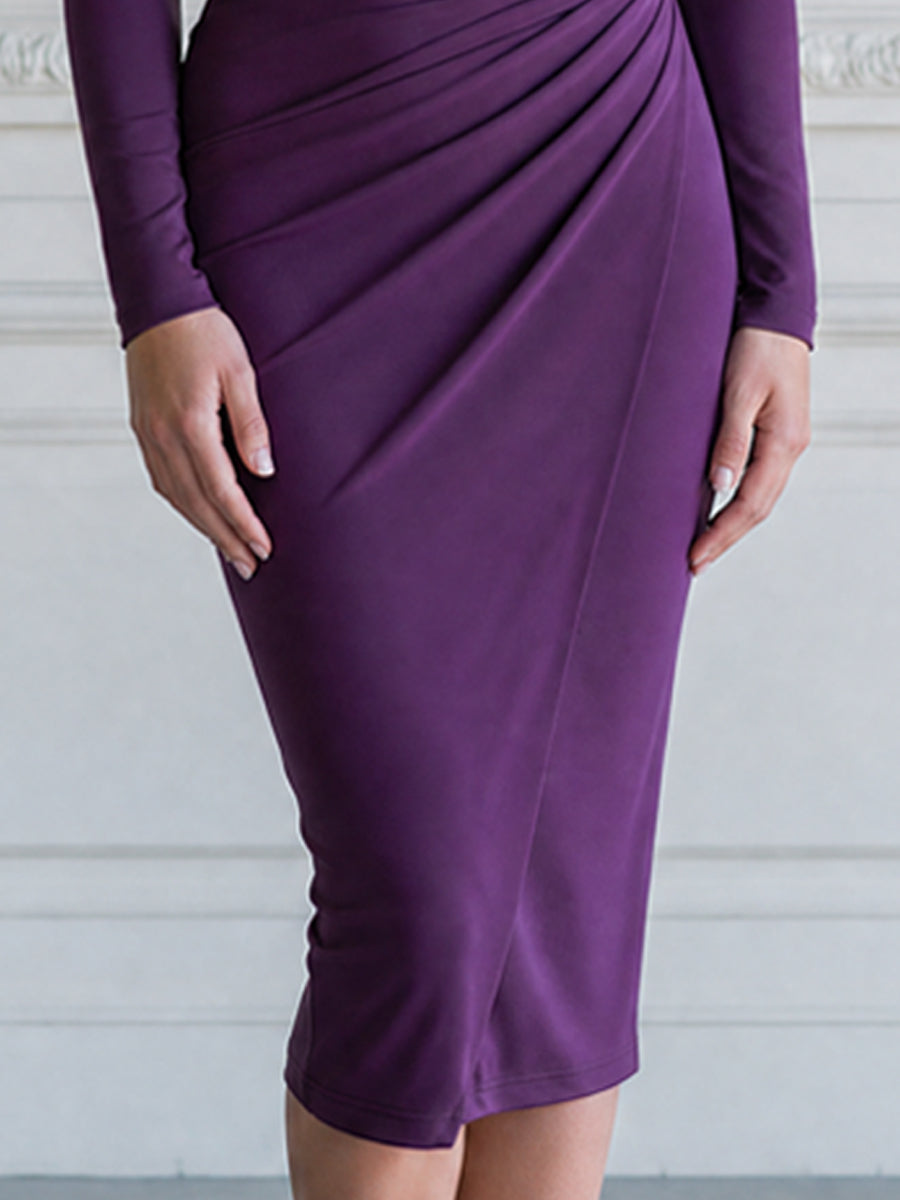 Ruched Sweetheart Neck 3D Rose Sheath Midi Dress