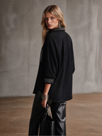 Women's Embellished Sequin Trim Oversized Blouse