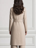 Asymmetric Button Belted Wool-Blend Midi Coat