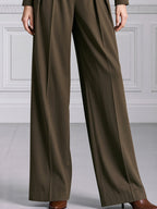 Olive Green Utility Belted Long Sleeve Wide-Leg Jumpsuit