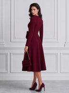 Elegant Sweetheart Neckline 3D Rose A-Line Midi Dress
