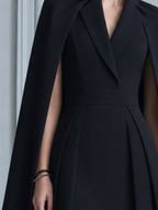 Black Hoco Dress Homecoming Dress Cape Blazer Mini Dress