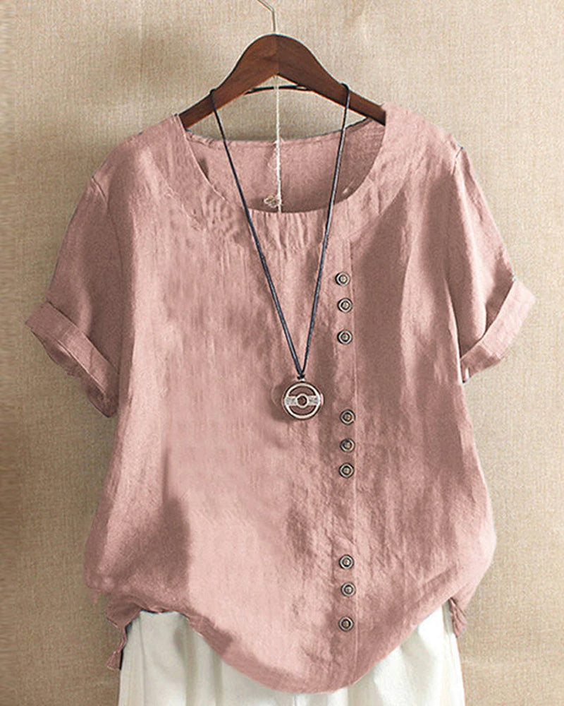 Beatrice | Women¡ ̄s Summer Button Detail Casual Blouse
