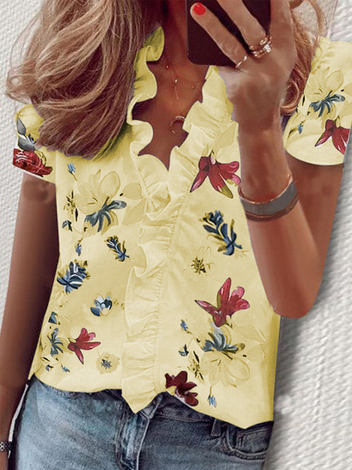 Long Sleeve Ruffled Shirt