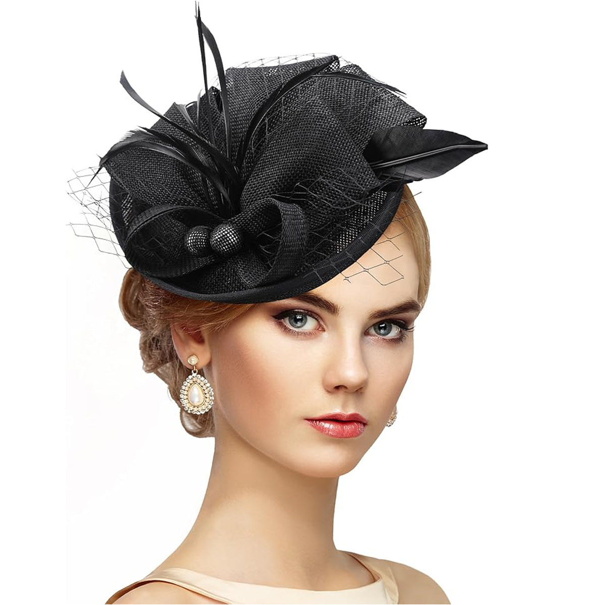 Retro Elegant Feather Headdress Horse Racing Festival Hat