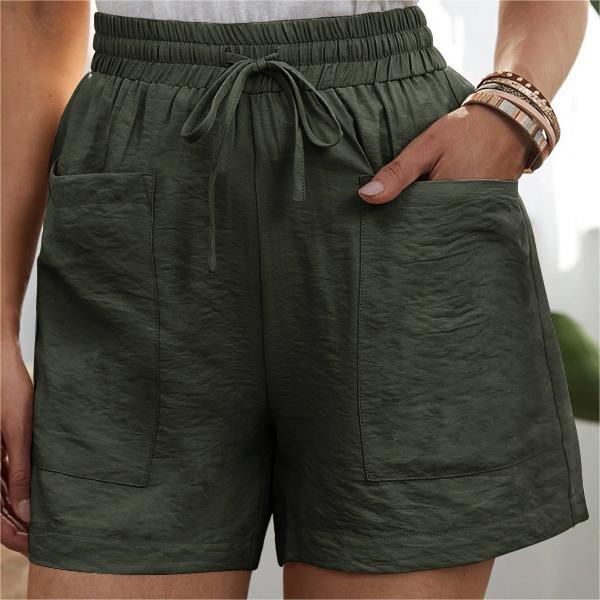 Solid Two Pockets Loose Casual Short Pants