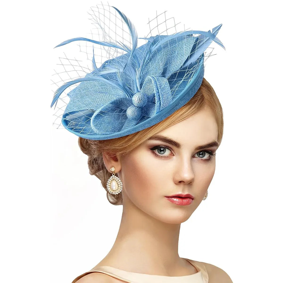 Retro Elegant Feather Headdress Horse Racing Festival Hat