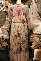 Lead Singer Taupe Big Rose Maxi Dress
