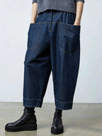 Artistic Cut Cozy Loose-fitting Jeans