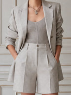 Stockholm Style Preppy Blazer & Shorts Set