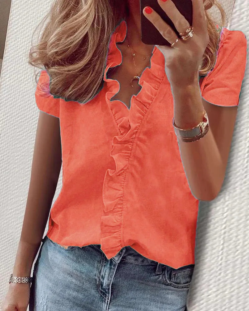 Long Sleeve Ruffled Shirt