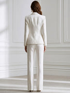 Textured Double-Breasted Tailored Blazer And Trouser Set