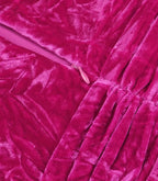 Long Sleeve Velvet Jumpsuit Hot Pink