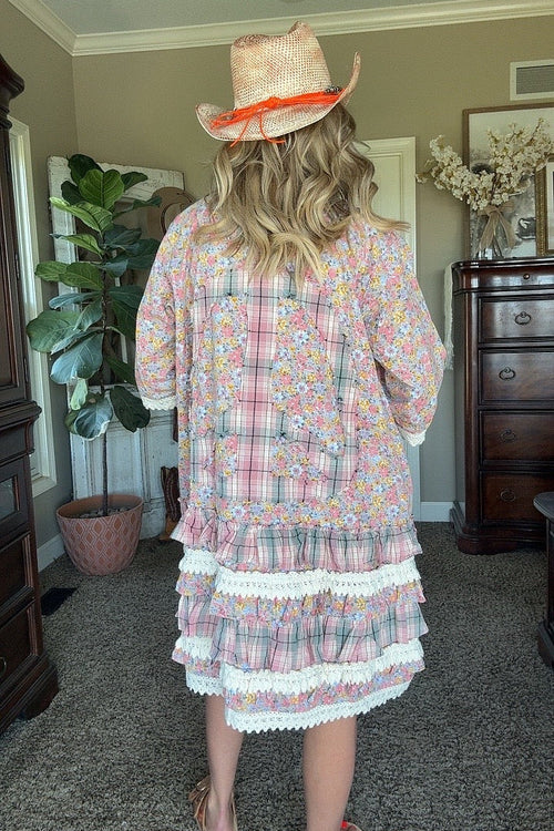 Artisan Floral Pink Kimono