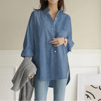 Solid Color Long Sleeve Loose Casual Shirt
