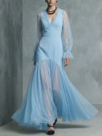 Stylish And Elegant Mesh-paneled Dress