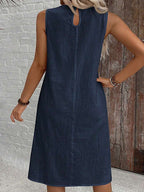 Women'S Solid Color Sleeveless Round Neck Casual Loose Midi Dress