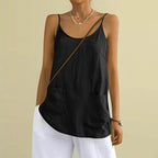 Women's Solid Color Sleeveless Linen Blend Pocket Camisole