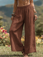 Women's Cotton-Linen Wide-Leg Pants
