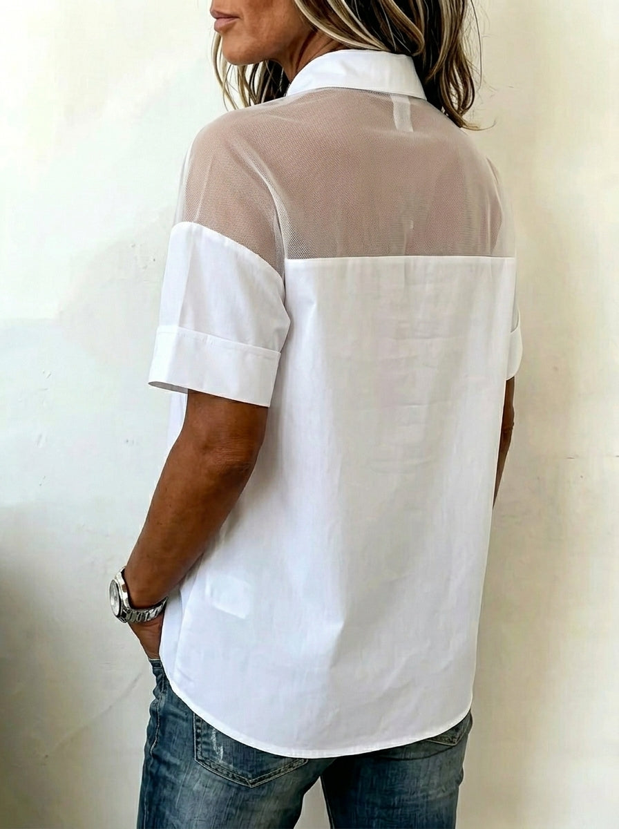 Women's Stylish Short Sleeve Eugene Patch Shirt