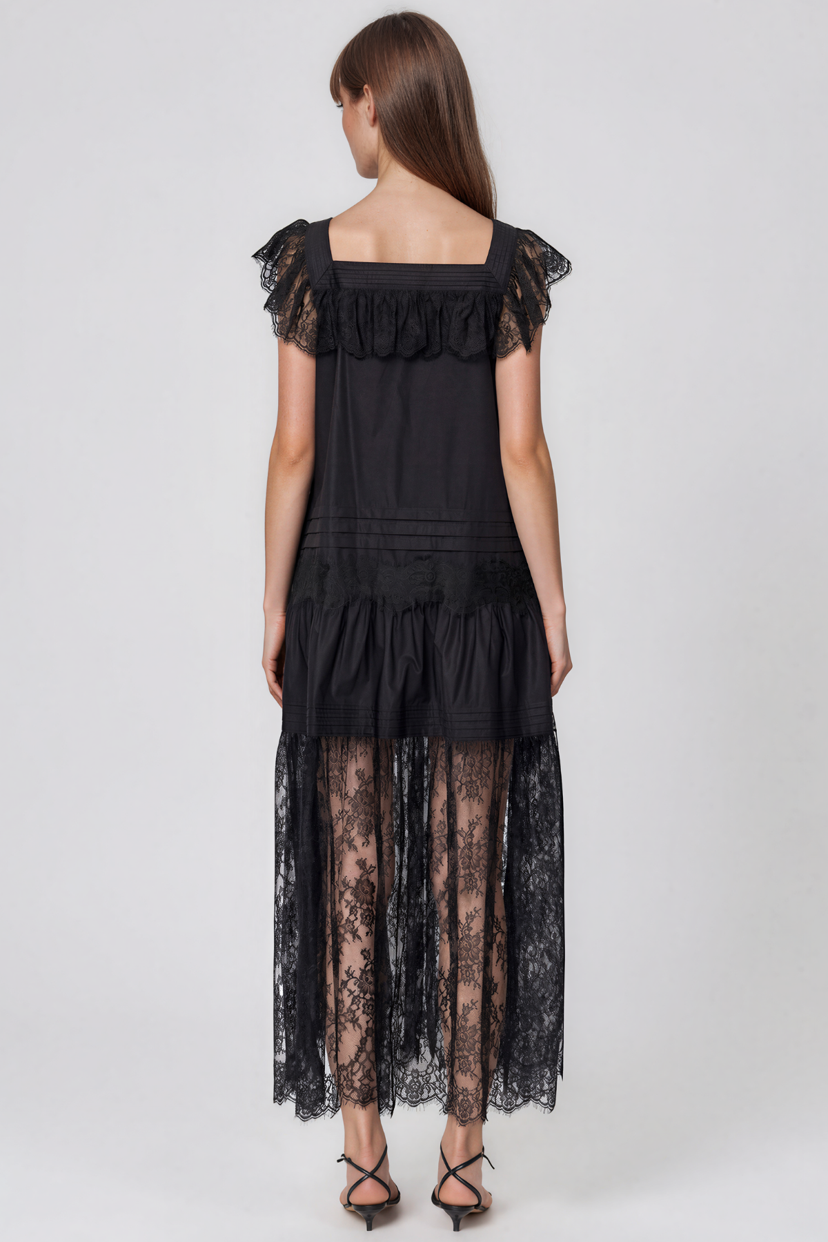 Karah Lace  Ruffle Maxi Dress