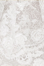 Fergal Lace Ruffle Floral Skirt Set  In White