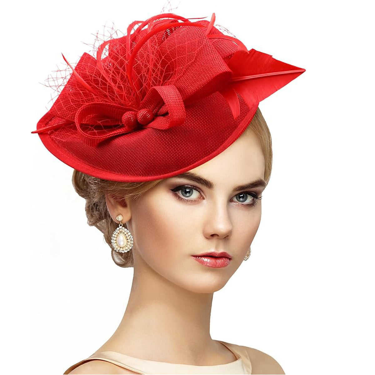 Retro Elegant Feather Headdress Horse Racing Festival Hat