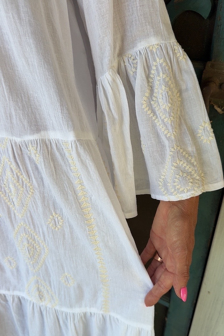 Gilded Shoreline Maxi Dress