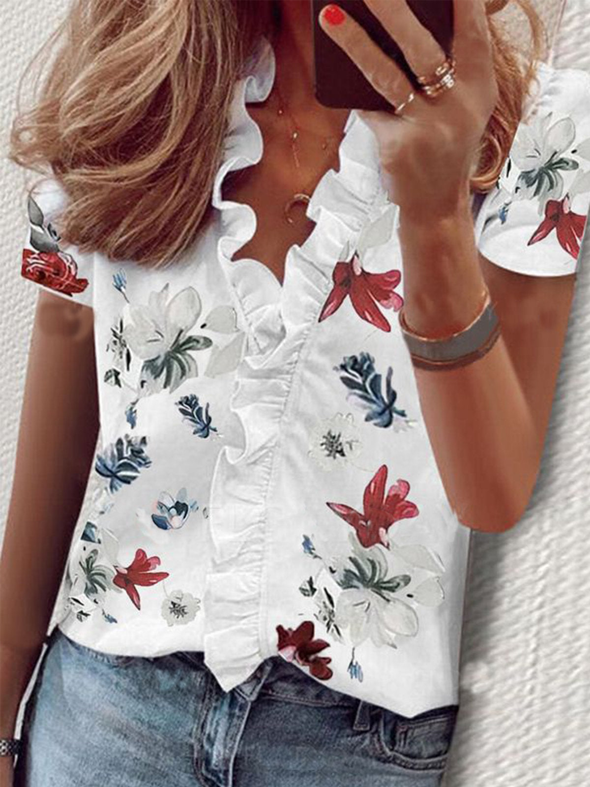 Long Sleeve Ruffled Shirt