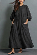 Casual Linen And Cotton Dress