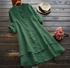 Button Through High Low Hem Shirt Dress