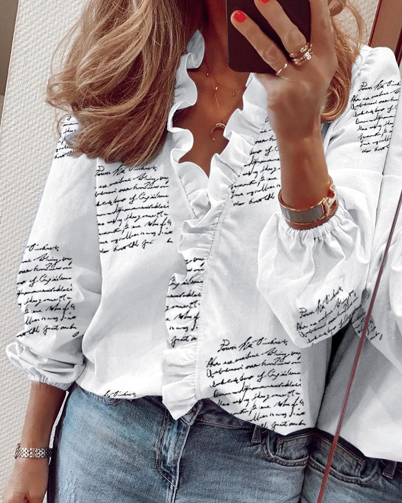Long Sleeve Ruffled Shirt