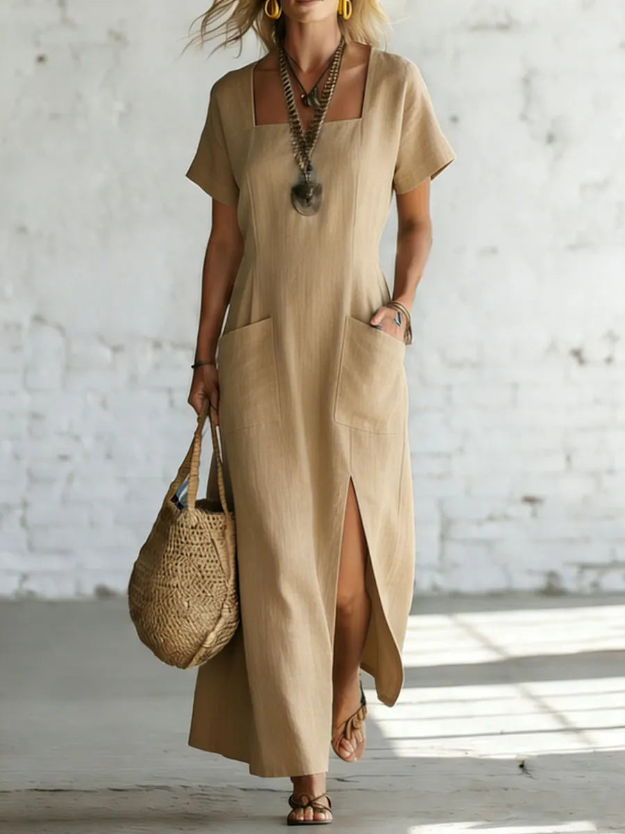 Women's Casual Comfortable Fit Slit Dress