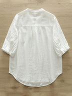 Women's Simple Solid Color Linen Blend Casual Shirt