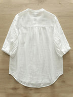 Women's Simple Solid Color Linen Blend Casual Shirt