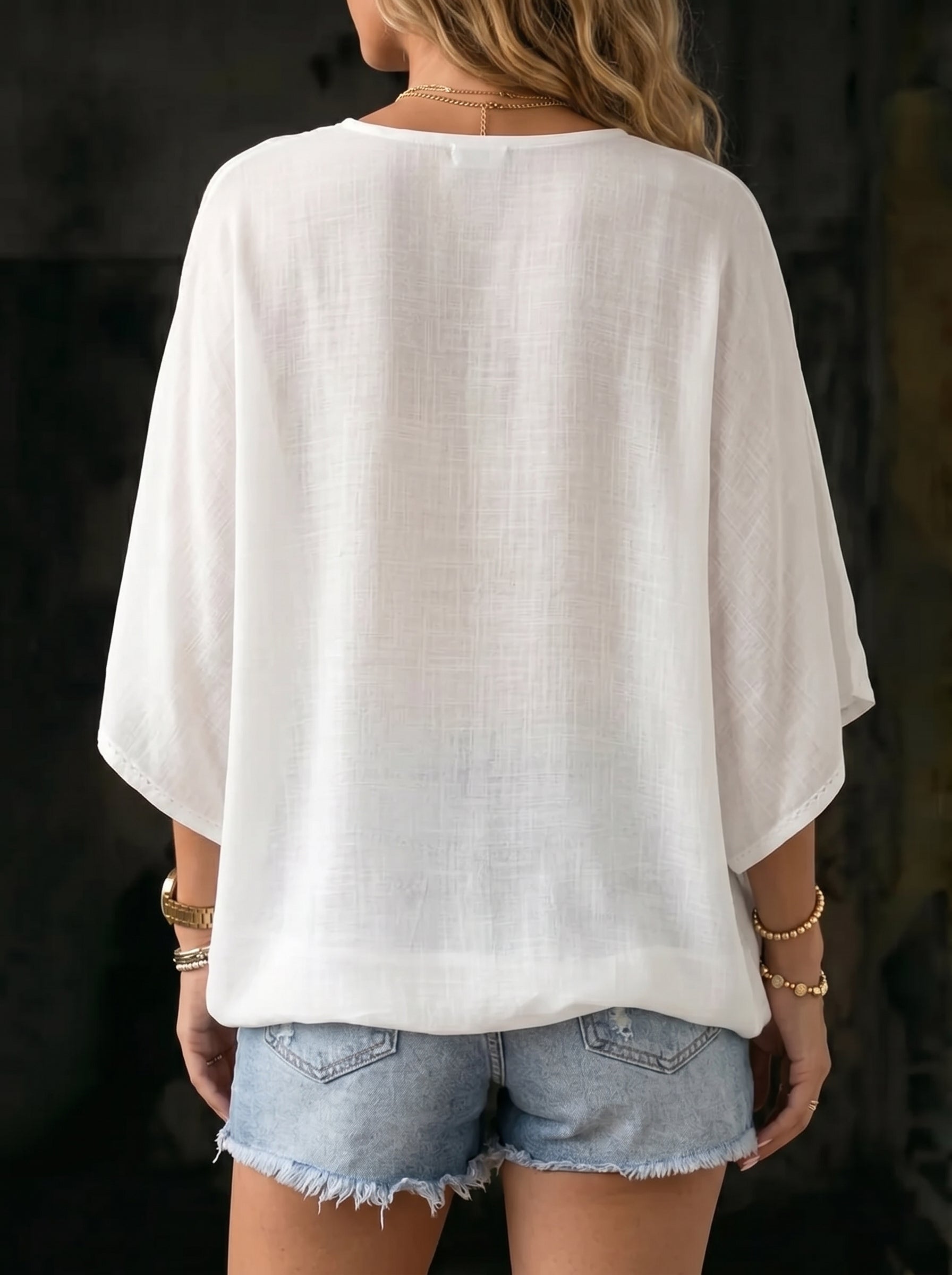 Women's Fashion Casual V-neck Printed Tunic Top