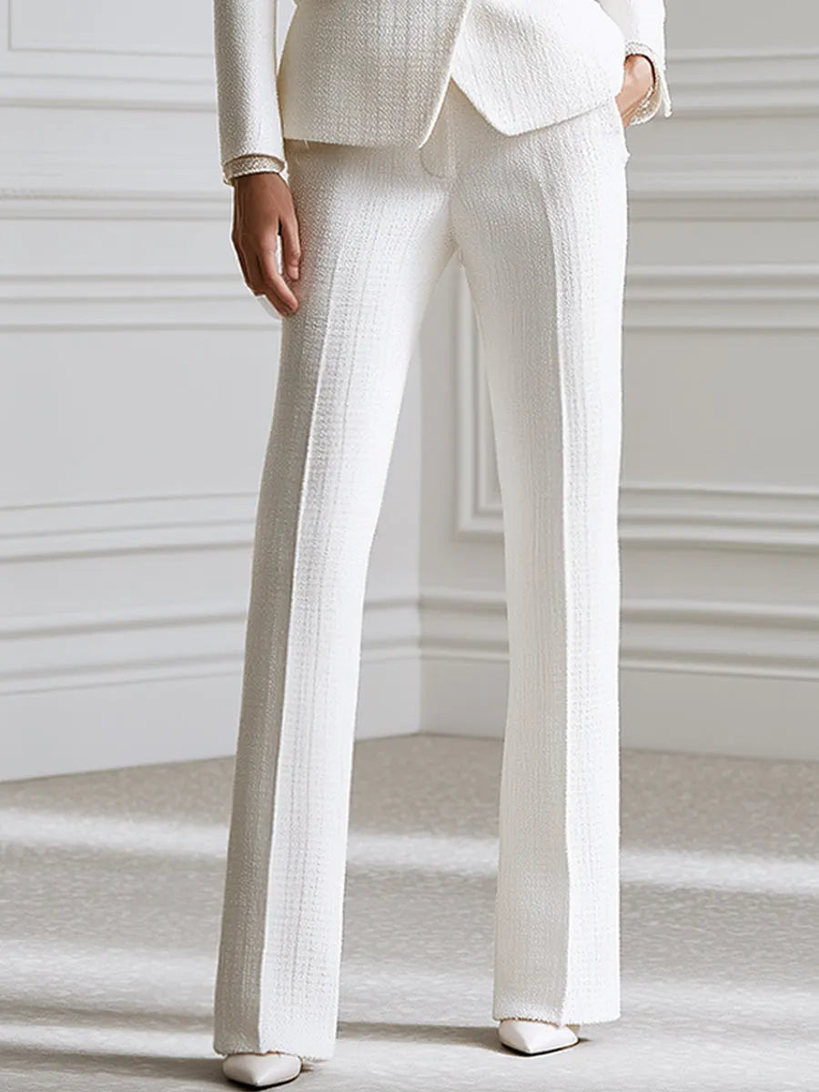 Textured Double-Breasted Tailored Blazer And Trouser Set