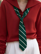 Sailor Collar Knitted Tie Sweater