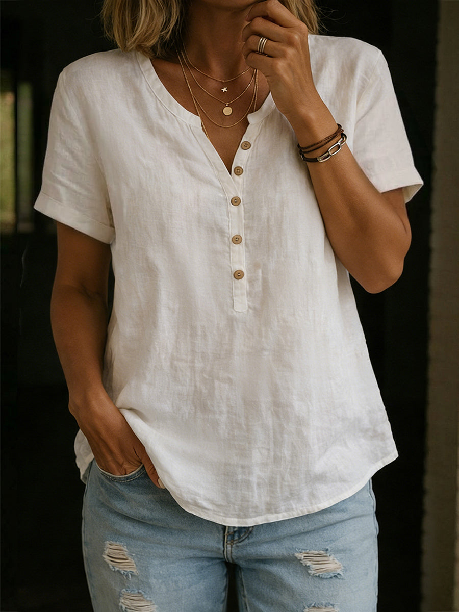Casual Linen And Cotton Tops