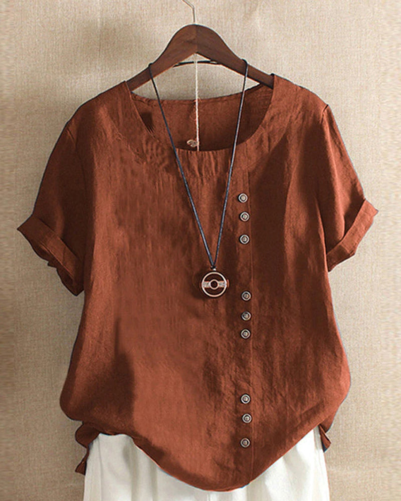 Beatrice | Women¡ ̄s Summer Button Detail Casual Blouse
