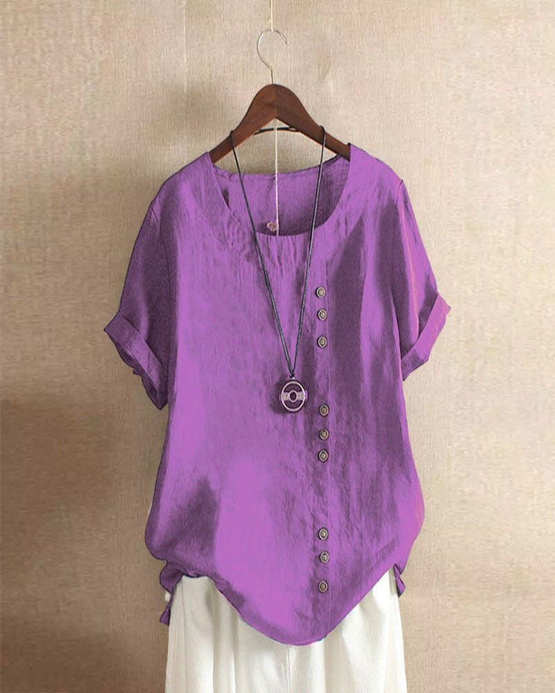 Beatrice | Women¡ ̄s Summer Button Detail Casual Blouse