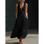 📢📢30% OFF !!!⏰Women's Sleeveless V-Neck Maxi Dress with Pockets