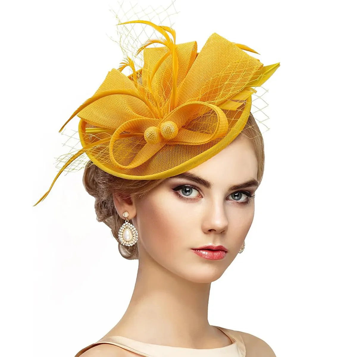 Retro Elegant Feather Headdress Horse Racing Festival Hat