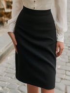 Puff Sleeve Blouse & Pencil Mini Skirt Tailored Set
