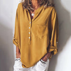 Vintage Pocket Button Down V Neck Comfy Shirt