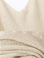 Stylish, Sparkling Rhinestone Knit Vest