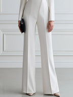 Embellished Contrast Lapel Tailored Wide-Leg Jumpsuit